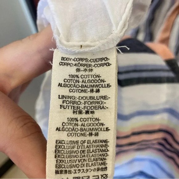 FREE PEOPLE Lilah Strapless Smocked Midi Dress Striped Size Small - Picture 7 of 10